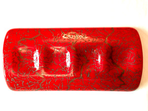 Christmas - Four tea light candle bridge in red opal infused with copper - Irish glassware