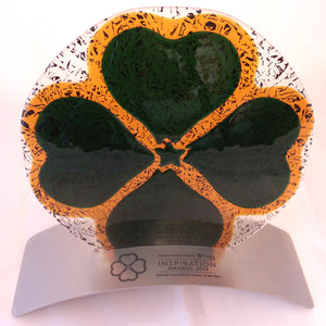 Hand made glassware by Glass Art Ireland - made as the main award for the inaugural Irish Inspirational Awards 2019