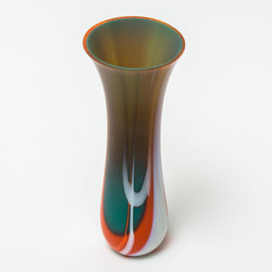 Contemporary green bullseye glass tulip vase - Irish glassware hand made in Ireland by Glass Art Ireland. Photo 1676 copy
