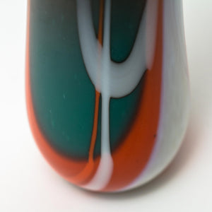 Contemporary green bullseye glass tulip vase - Irish glassware hand made in Ireland by Glass Art Ireland. Photo 1675 copy